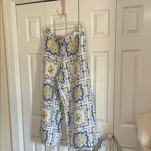 LOFT Floral Patterned Wide-Leg Pants